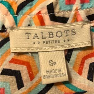 Talbots ladies small petite printed blouse
